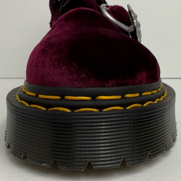 Dr. Martens Addina Heaven Marc Jacobs Velvet Shoes Cherry Red Mary Janes UK 6 - Picture 12 of 17